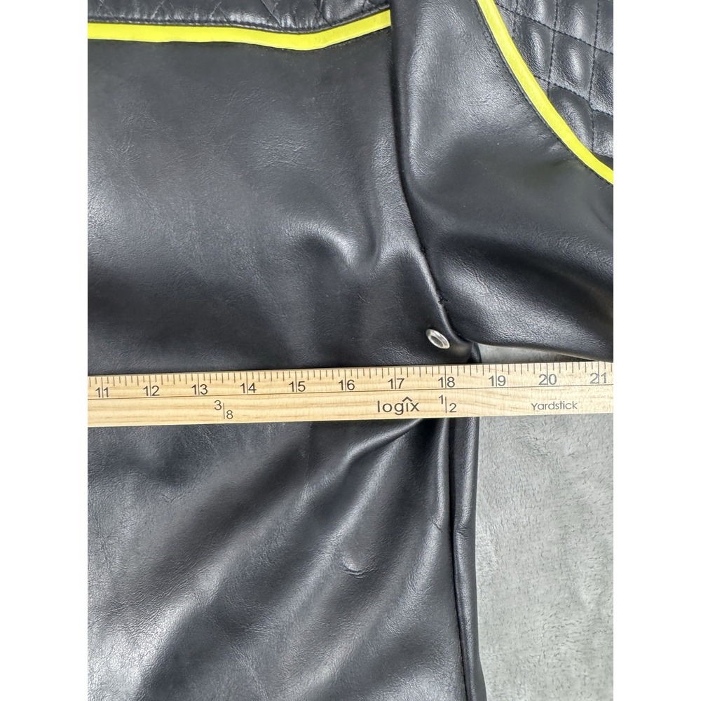 Vintage LIP SERVICE Rock Moto Full Zip Jacket Womens Size Large PVC Cloth USA - Picture 14 of 16